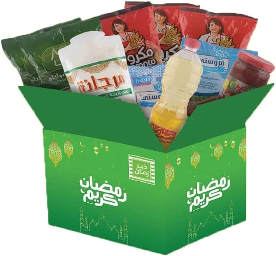 اسعار كرتونه رمضان 2025 فى جميع منافذ البيع المصريه ومما تتكون كرتونة رمضان