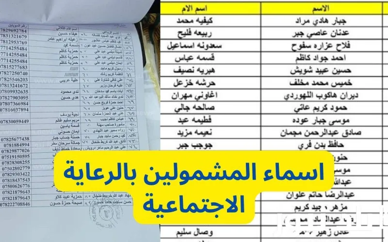 أسماء المشمولين في الرعاية الإجتماعية الوجبة الأخيرة في العراق عبر منصة مظلتي