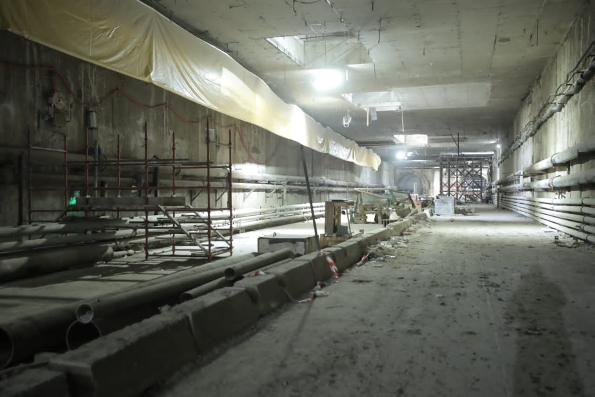 جانب من أعمال الخط الرابع للمترو