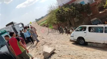 إصابة 6 أشخاص في حادث تصادم 3 سيارات على الطريق الإقليمي بالمنوفية