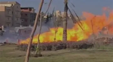 بعد السيطرة عليه.. اشتعال خط غاز الواحات بسبب أعمال حفر من شركة مقاولات دون تنسيق