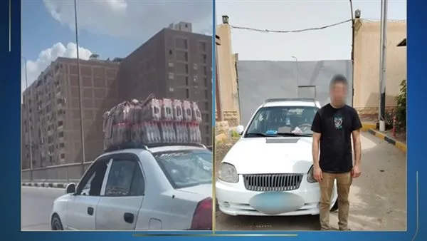 عرض حياته للخطر.. ضبط سائق سمح لشخص بالجلوس على الجزء الأمامي للسيارة خلال سيرها