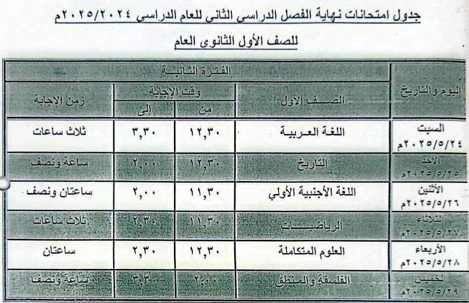تعليم شمال سيناء تعلن جداول امتحانات نهاية العام لصفوف النقل