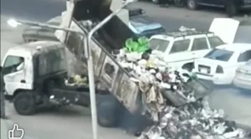 البيئة تحيل سائق سيارة مخلفات للتحقيق بعد إلقاء المخلفات بأحد شوارع إمبابة