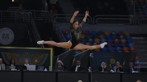 جنى محمود تتوج بذهبية كأس العالم للجمباز الفني على جهاز الحركات الأرضية