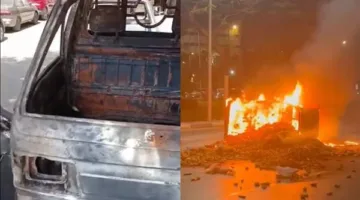 سائق يستغيث بعد حريق سيارته على طريق صلاح سالم: شقى عمري راح في لحظة