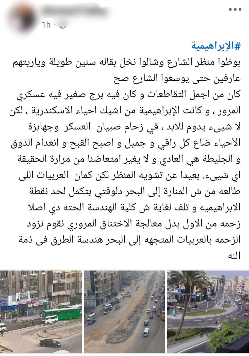 انتقادات بالإسكندرية من تشويه طريق الإبراهيمية أبو قير بعد التطوير.. ومصدر: لم يكتمل