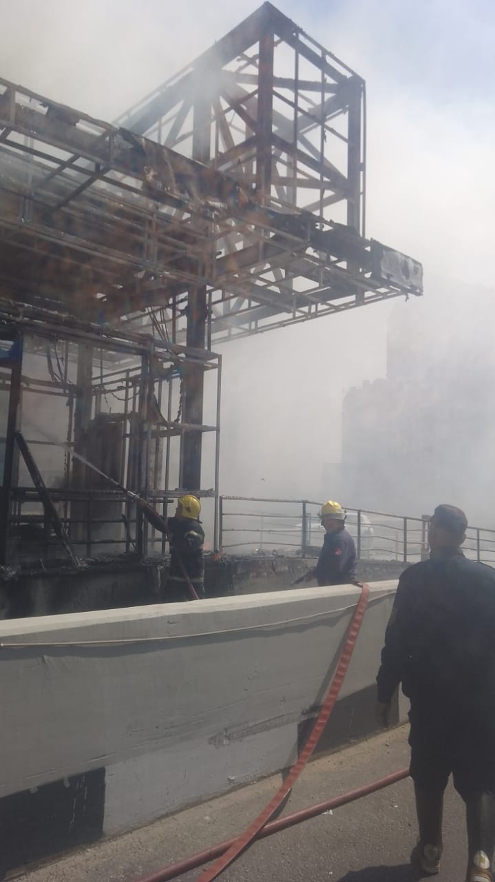 حريق مولد كهرباء بمحطة الأتوبيس الترددي في الخصوص