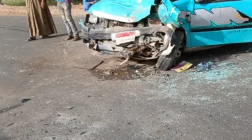 تفاصيل اصطدام سيارتين وانقلاب إحداهما في الترعة بسوهاج