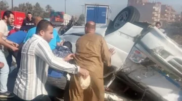 إصابة 5 أشخاص إثر انقلاب ميكروباص على الطريق الزراعي في المنوفية