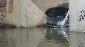 إنقاذ سيارة عالقة داخل نفق بالمنوفية بسبب الأمطار الغزيرة