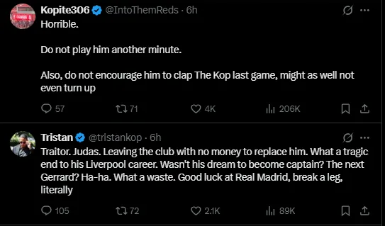 بين خائن وأسطورة.. ماذا قالت جماهير ليفربول لـ أرنولد عقب رحيله؟ بين خائن وأسطورة.. ماذا قالت جماهير ليفربول لـ أرنولد عقب رحيله؟