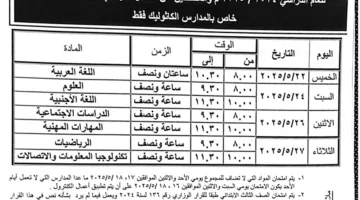 تعليم الأقصر تعلن جداول امتحانات نهاية العام لجميع المراحل الدراسية