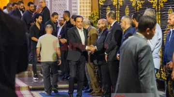 مشاهير الفن والإعلام في عزاء الدكتور وليد مصطفى رئيس مجلس أمناء القاهرة 24 بمسجد الشرطة بالشيخ زايد